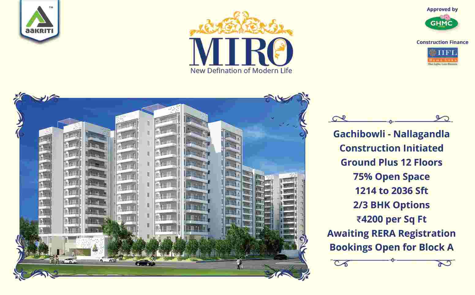 Live in the new definition of modern life at Aakriti Miro in Hyderabad